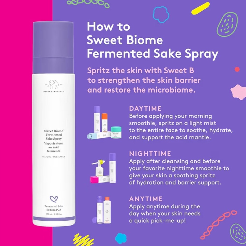 Drunk Elephant Sweet Biome Fermented Sake Hydrating Spray Soothing - Picture 4 of 5